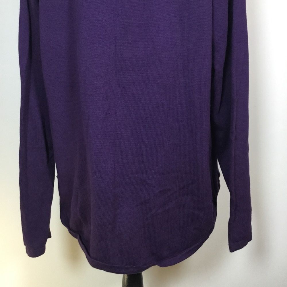Purple knit sweater roll neck cozy winter cabincore layering lagenlook sz M - Picture 6 of 7